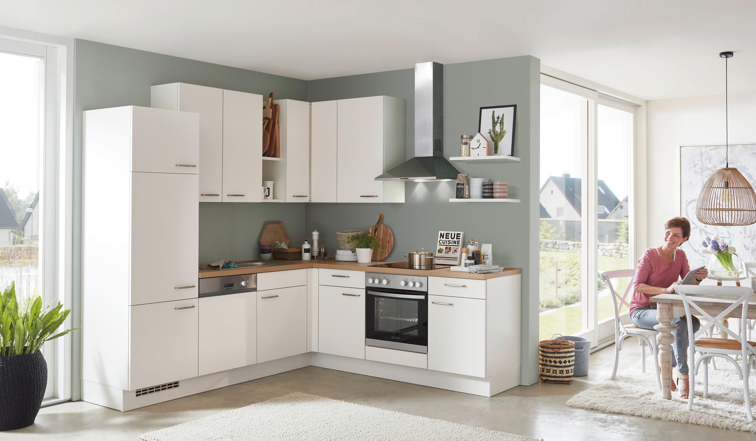 Bucătărie La Comandă   - magnolie, Design, material pe bază de lemn - Celina