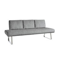 SITZBANK 224/92/78 cm  in Grau, Hellgrau  - Chromfarben/Hellgrau, Design, Textil/Metall (224/92/78cm) - Dieter Knoll