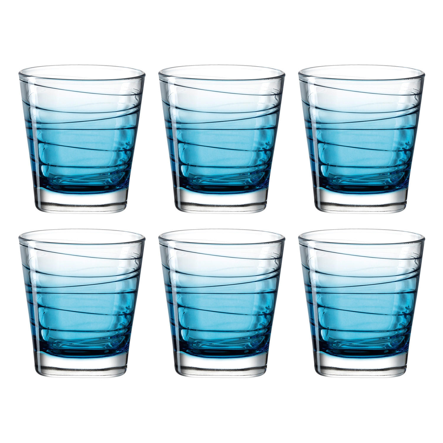 WHISKY-GLÄSERSET 250,00 ml 6-teilig  - Blau, Design, Glas (8,30/9,00/8,30cm) - Leonardo