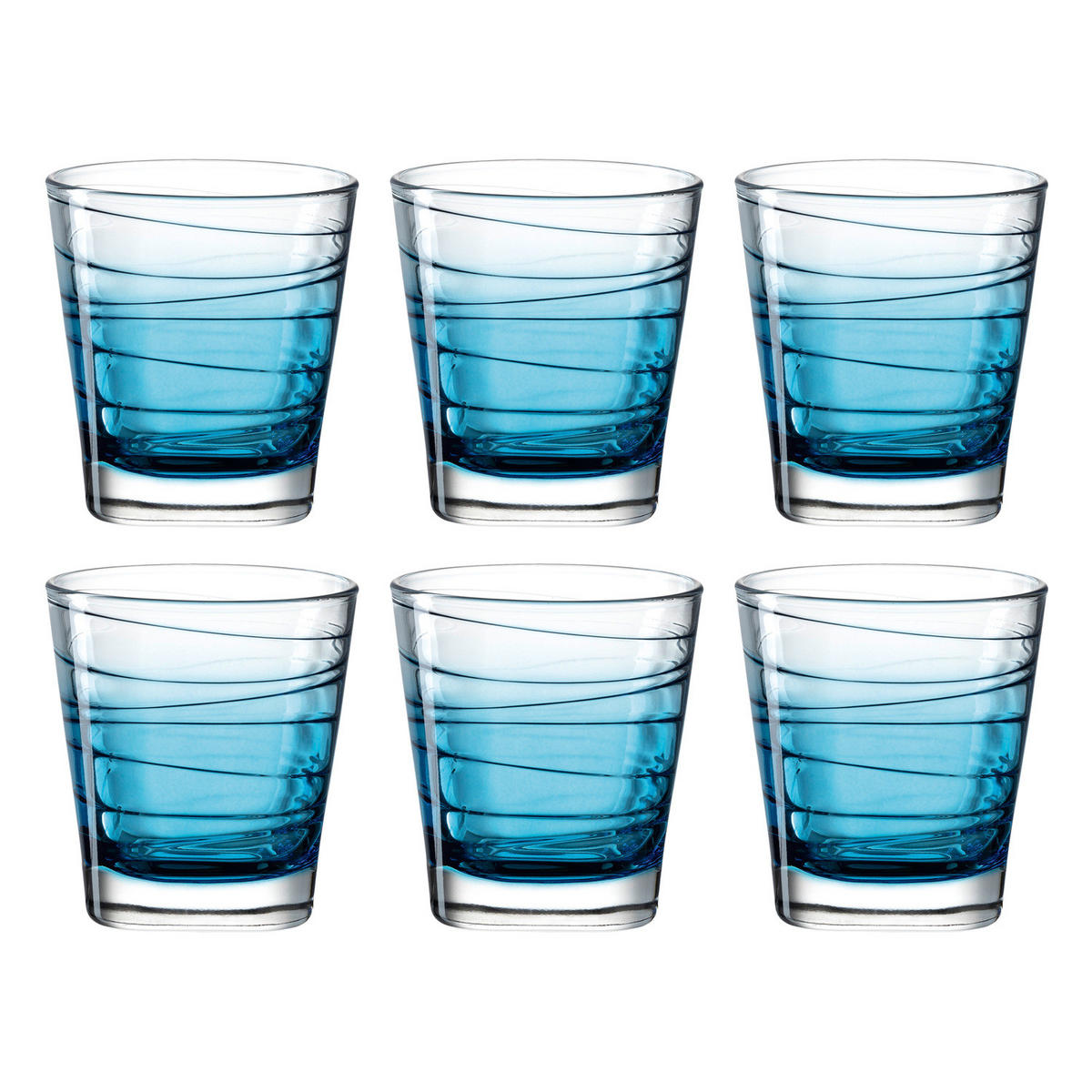 WHISKY-GLÄSERSET 250,00 ml 6-teilig  - Blau, Design, Glas (8,30/9,00/8,30cm) - Leonardo