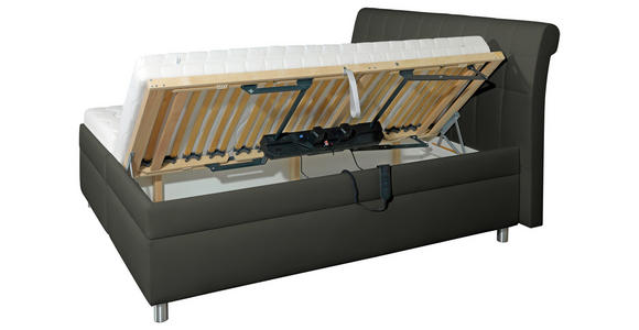 POLSTERBETT Matratze, Lattenrost, Bettkasten, motorische Verstellbarkeit Grau 180/200 cm  - Silberfarben/Weiß, KONVENTIONELL, Holz/Textil (180/200cm) - Esposa