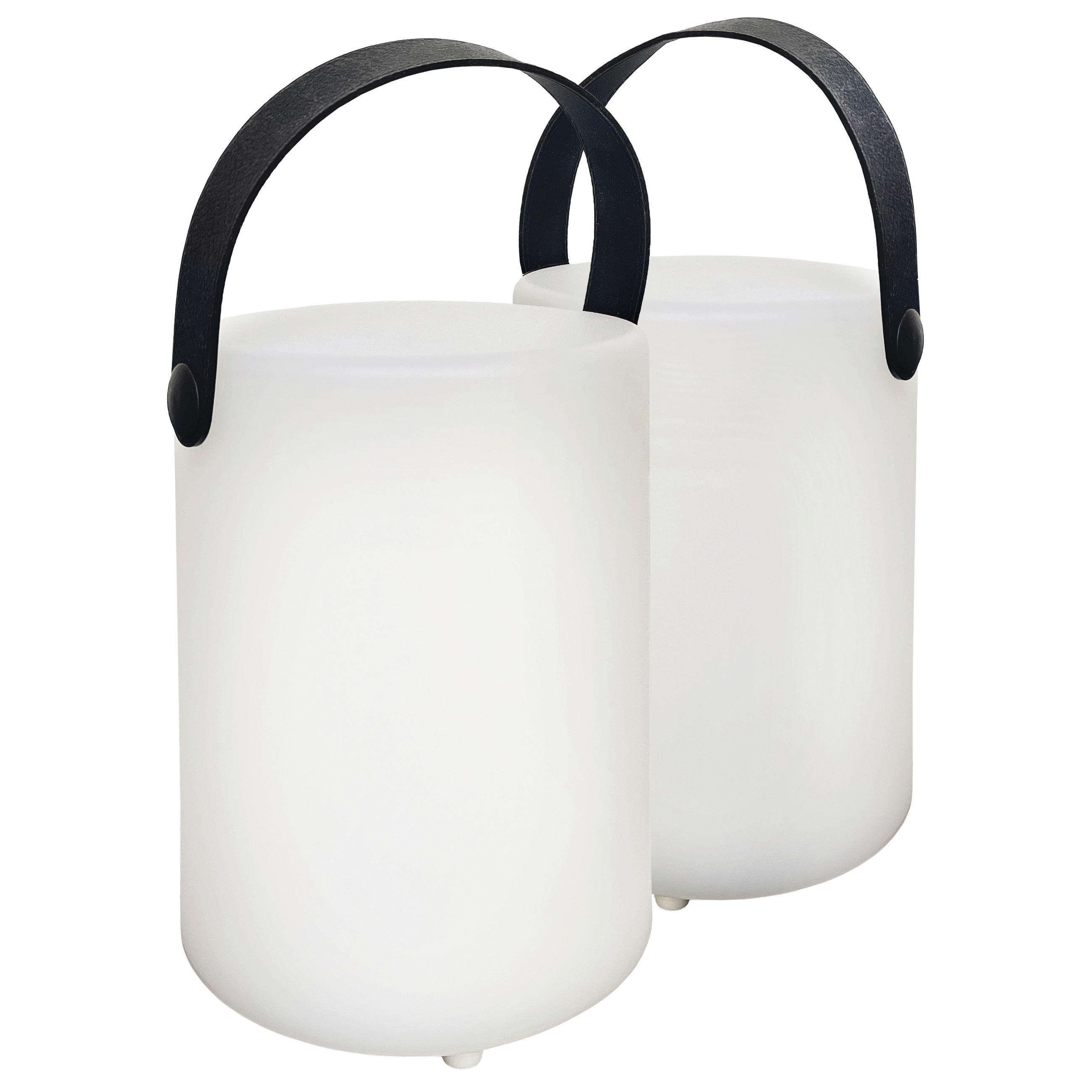 LED-Akkutischleuchte 2er SET Ciro 11/15 cm  - Schwarz/Weiß, Design, Kunststoff (11/15cm) - Schöner Wohnen