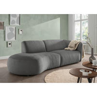 ECKSOFA in Mikrofaser Graubraun  - Graubraun/Schwarz, Modern, Kunststoff/Textil (107/238cm) - Livetastic