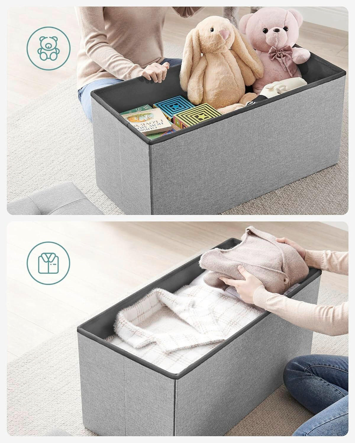 SITZBOX in Textil, Holzwerkstoff Grau  - Grau, Basics, Holzwerkstoff/Textil (76/38/38cm)