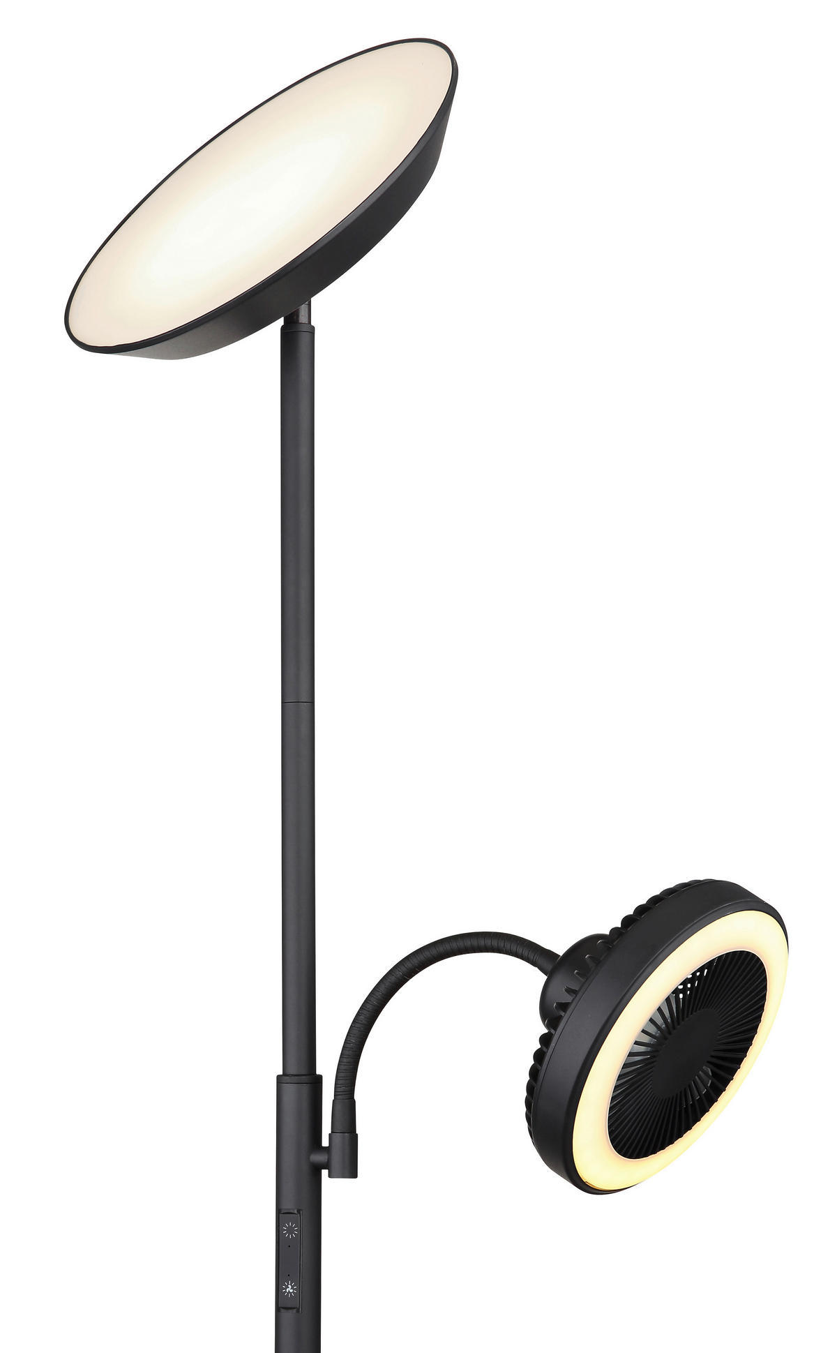 LED-STEHLEUCHTE - Opal/Schwarz, Konventionell, Kunststoff/Metall (33,7/25/178cm) - Globo