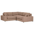 ECKSOFA  Braun Bouclé  - Greige/Schwarz, MODERN, Kunststoff/Textil (255/255cm) - Landscape