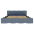 POLSTERBETT 180/200 cm,  in Blau, Lattenrost, Bettkasten,  - Blau/Schwarz, Design, Holz/Textil (180/200cm) - Xora
