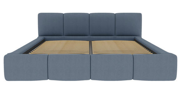 POLSTERBETT 180/200 cm,  in Blau, Lattenrost, Bettkasten,  - Blau/Schwarz, Design, Holz/Textil (180/200cm) - Xora