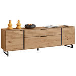 LOWBOARD  211/65/44 cm 1 Schublade(n) stehend  - Eichefarben/Anthrazit, Natur, Holz/Metall (211/65/44cm) - Valnatura