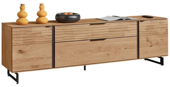 LOWBOARD  211/65/44 cm 1 Schublade(n) stehend  - Eichefarben/Anthrazit, Natur, Holz/Metall (211/65/44cm) - Valnatura