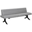 SITZBANK 220/87/70 cm  in Hellgrau  - Hellgrau/Schwarz, KONVENTIONELL, Textil/Metall (220/87/70cm) - Moderano