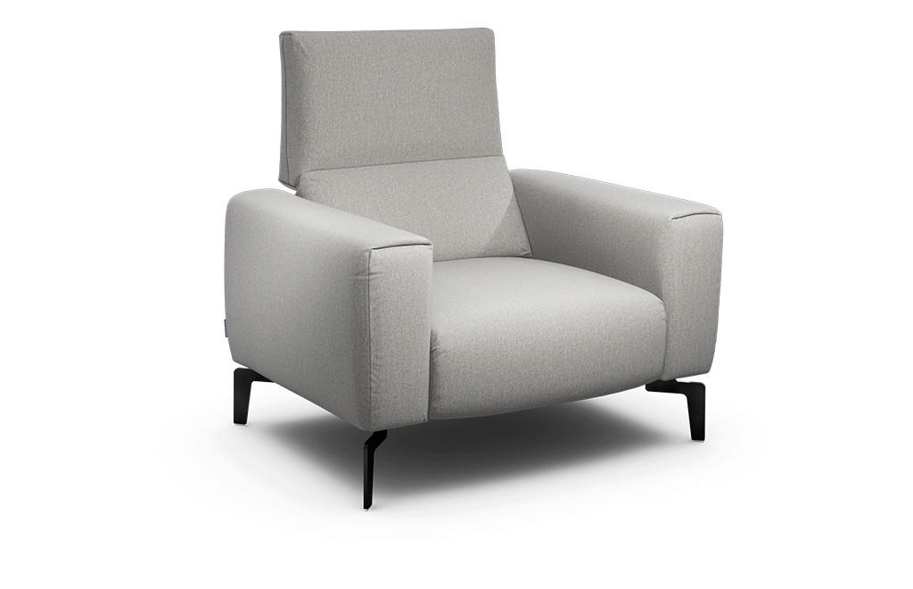 SESSEL Chenille Hellgrau    - Hellgrau/Schwarz, Design, Textil/Metall (110/85/86-94cm) - SENSOO