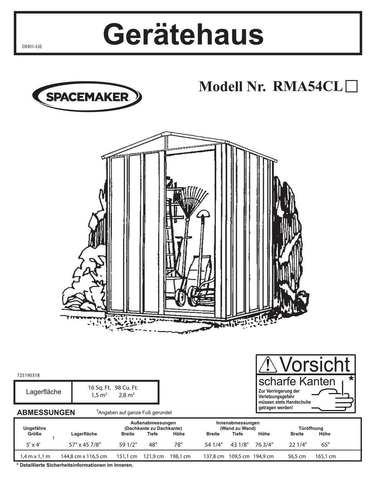 GERÄTEHAUS 151/198/122 cm  - Grau, Basics, Metall (151/198/122cm) - Ambia Garden