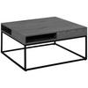 COUCHTISCH in Metall, Holzwerkstoff 80/80/40 cm  - Eschefarben/Schwarz, Trend, Holzwerkstoff/Metall (80/80/40cm) - MID.YOU