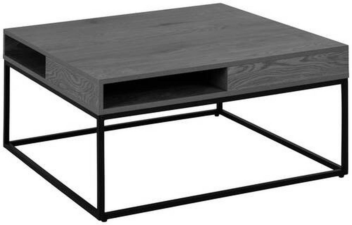 COUCHTISCH 80/80/40 cm quadratisch Schwarz, Eschefarben  - Eschefarben/Schwarz, Trend, Holzwerkstoff/Metall (80/80/40cm) - MID.YOU