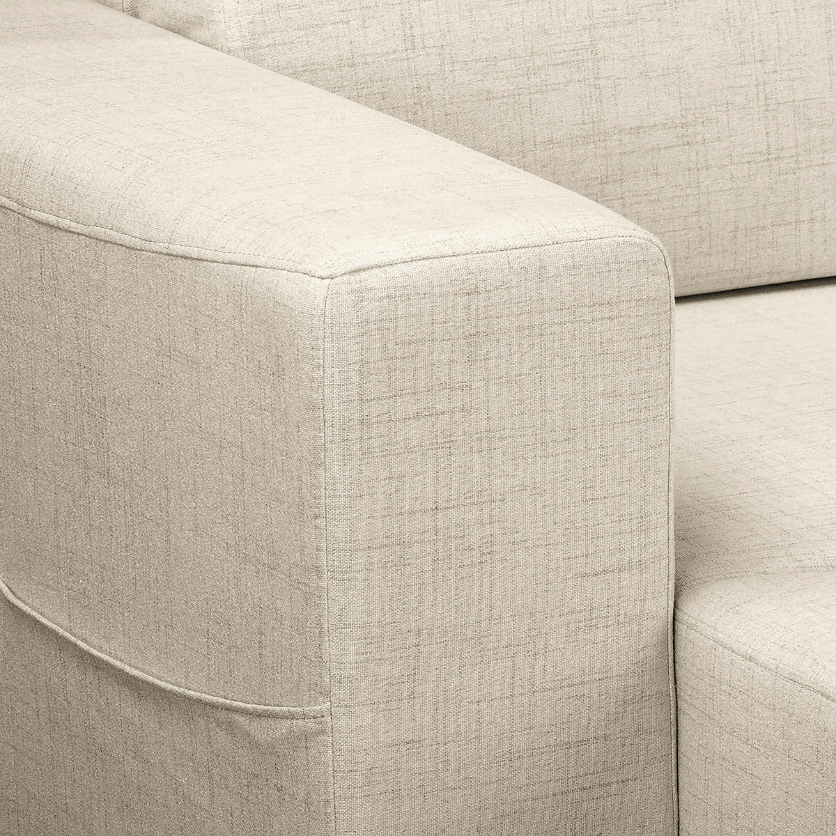 ECKSOFA in Textilgeflecht Hellgrau  - Wengefarben/Hellgrau, Design, Holz/Textil (257/174cm) - Livetastic