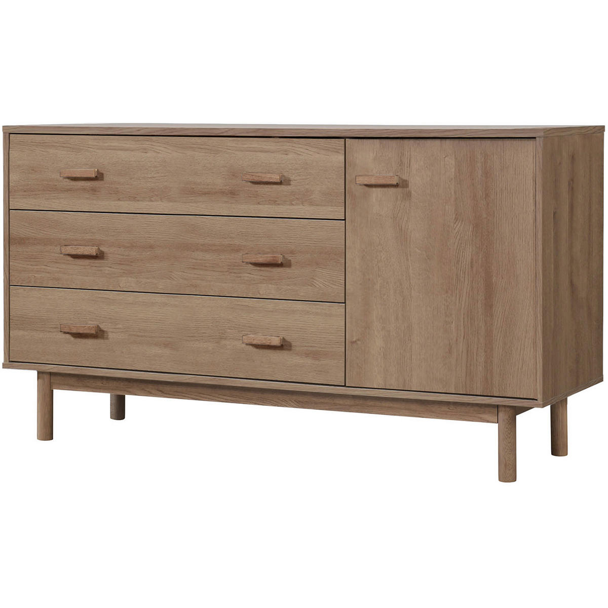 SIDEBOARD Melanie  in 144/80/44 cm  - Eichefarben, Design, Holzwerkstoff/Metall (144/80/44cm) - MID.YOU