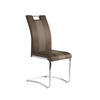 SCHWINGSTUHL  in Stahl Lederlook, Mikrofaser  - Chromfarben/Hellbraun, Design, Textil/Metall (42,50/99,50/56cm) - Carryhome