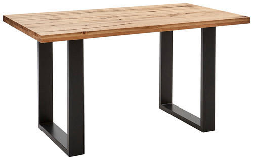 BARTISCH Zerreiche massiv rechteckig Eichefarben, Anthrazit  - Eichefarben/Anthrazit, Design, Holz/Metall (180/100/95cm) - Novel