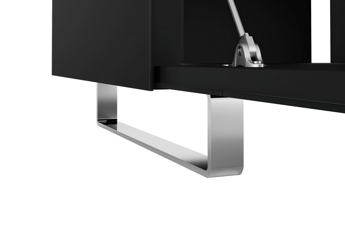 TV-ELEMENT - Chromfarben/Schwarz, MODERN, Glas/Holzwerkstoff (125,5/53,5/57cm) - Musterring