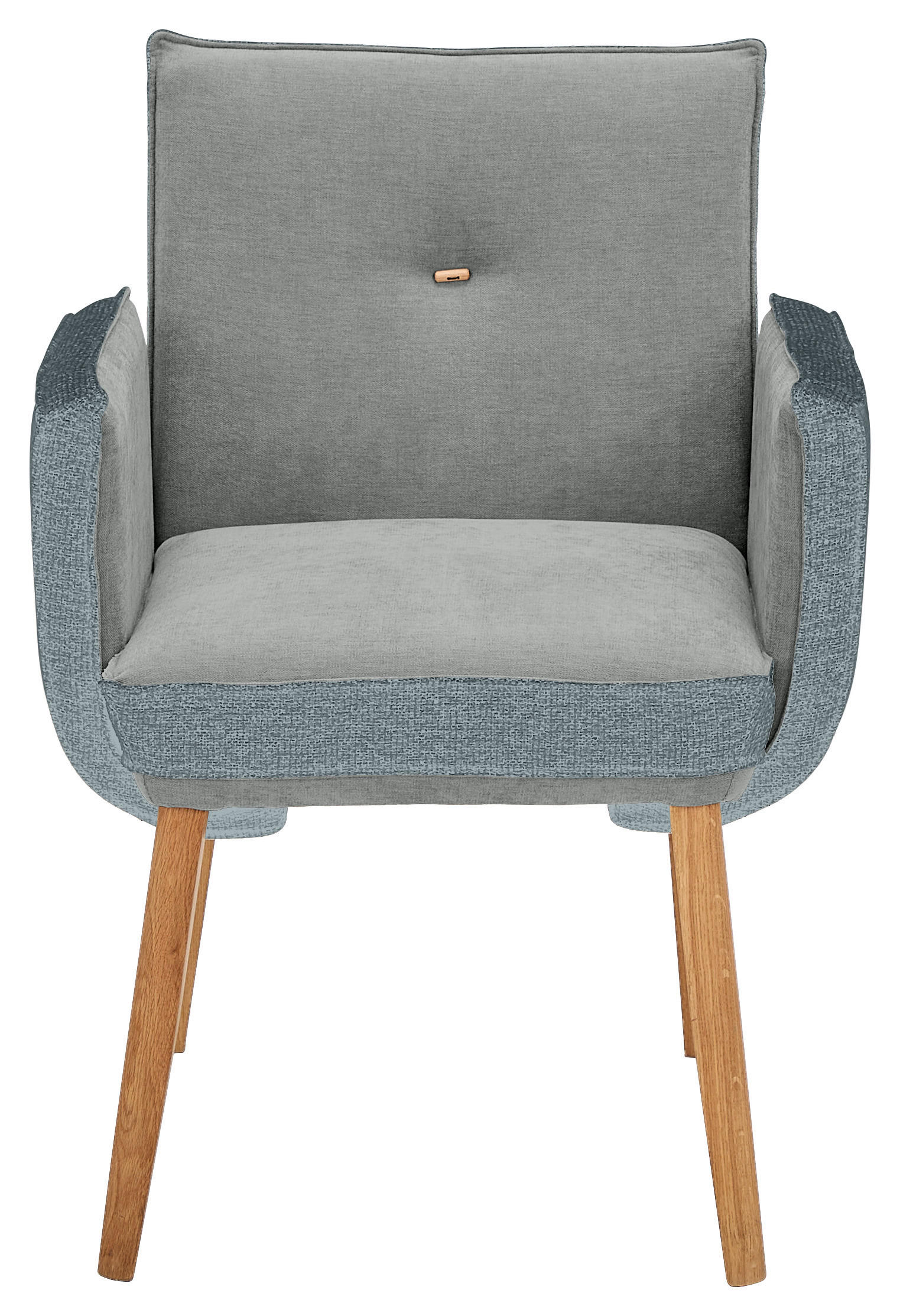 ARMLEHNSTUHL in Webstoff, Mikrofaser - Dunkelgrau/Eichefarben, Design, Holz/Textil (67/86/67cm) - Linea Natura