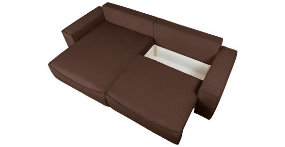 ECKSOFA Dunkelbraun Cord  - Dunkelbraun/Schwarz, KONVENTIONELL, Kunststoff/Textil (148/265cm) - Carryhome