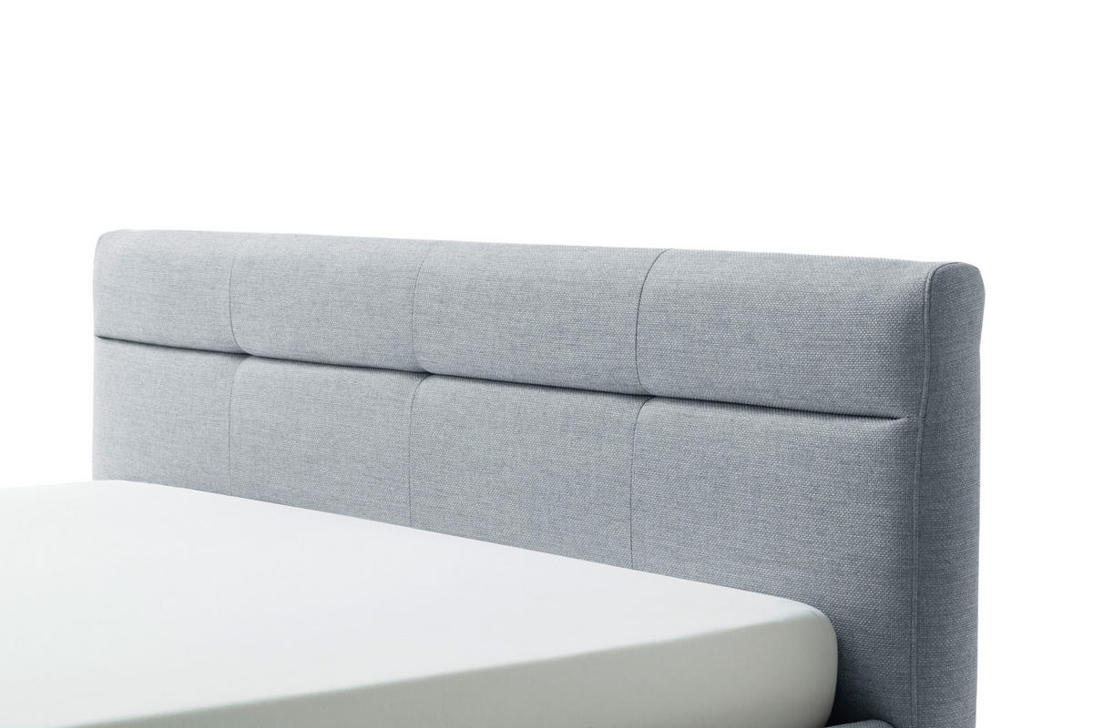 POLSTERBETT 180/200 cm  in Pastellblau  - Pastellblau/Eichefarben, Konventionell, Holz/Textil (180/200cm) - Boxxx