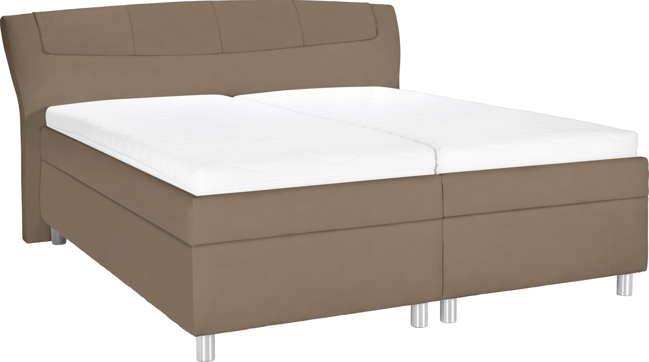 POLSTERBETT Matratze, gepolstertes Kopfteil, Lattenrost, Bettkasten, motorische Verstellbarkeit Braun 180/200 cm  - Silberfarben/Weiß, KONVENTIONELL, Holz/Textil (180/200cm) - Esposa