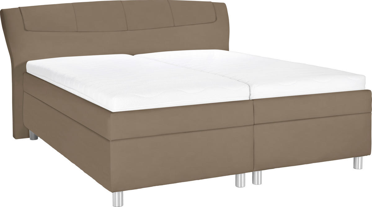 POLSTERBETT Matratze, gepolstertes Kopfteil, Lattenrost, Bettkasten, motorische Verstellbarkeit Braun 160/200 cm  - Silberfarben/Weiß, KONVENTIONELL, Holz/Textil (160/200cm) - Esposa