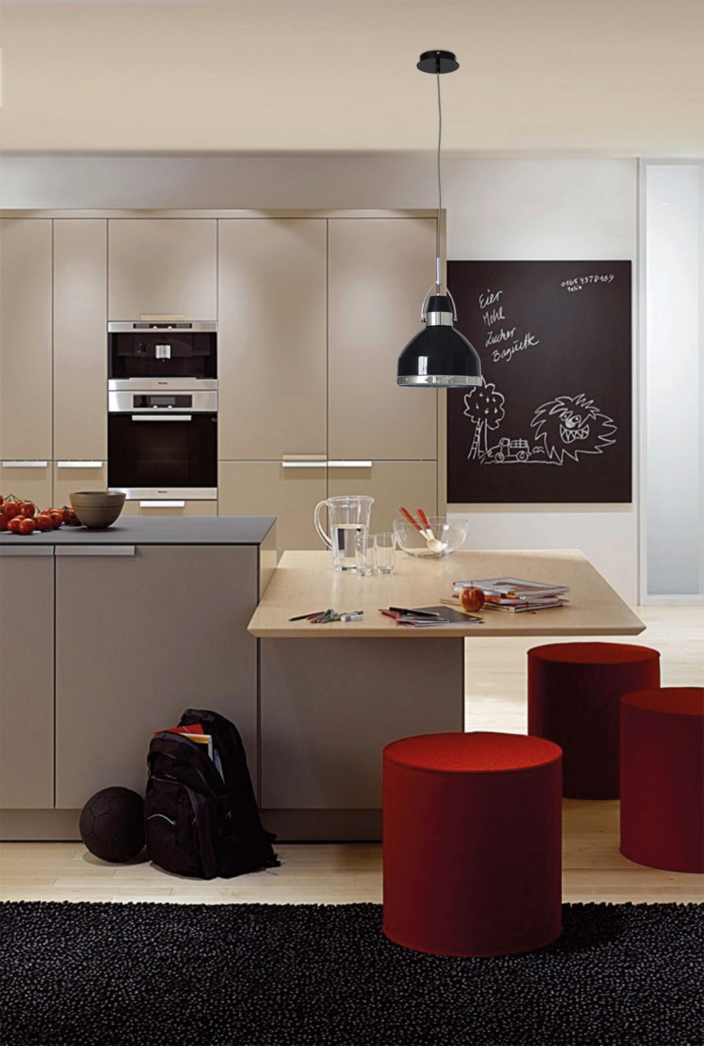 HÄNGELEUCHTE 22,8/135 cm  - Schwarz, KONVENTIONELL, Metall (22,8/135cm) - Näve