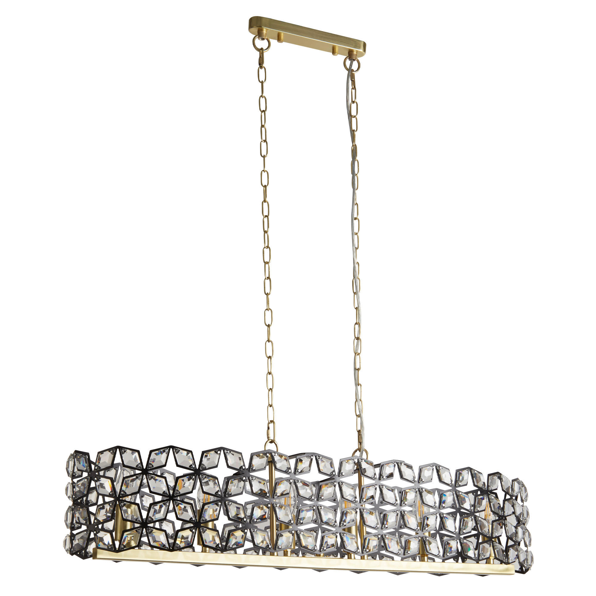 LAMPĂ SUSPENDATĂ 100/30/150 cm  - străveziu/negru, Basics, sticlă/metal (100/30/150cm)