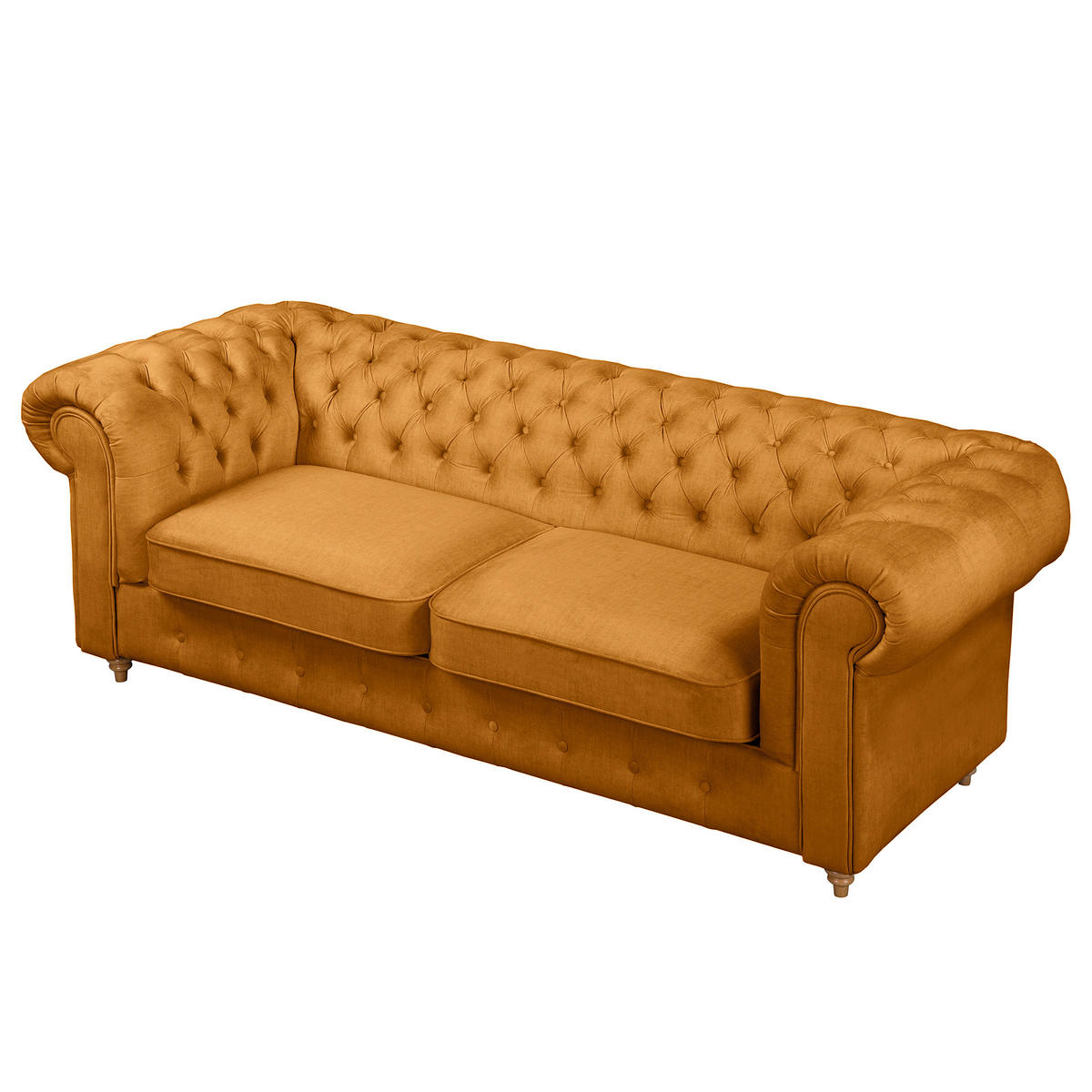 SCHLAFSOFA Mikrofaser Bernsteinfarben  - Bernsteinfarben/Braun, Design, Holz/Textil (218/74/91cm) - P & B