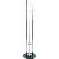 GARDEROBENSTÄNDER in Schwarz, Chromfarben 40/183/40 cm   - Chromfarben/Schwarz, Design, Glas/Metall (40/183/40cm)