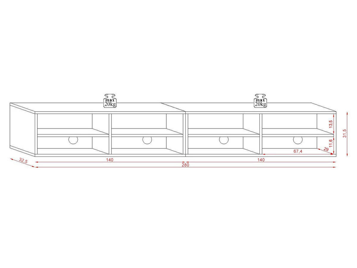 TV-BÄNK  i 280/31/33 cm  - ek Wotan, Design, trämaterial/plast (280/31/33cm) - MID.YOU