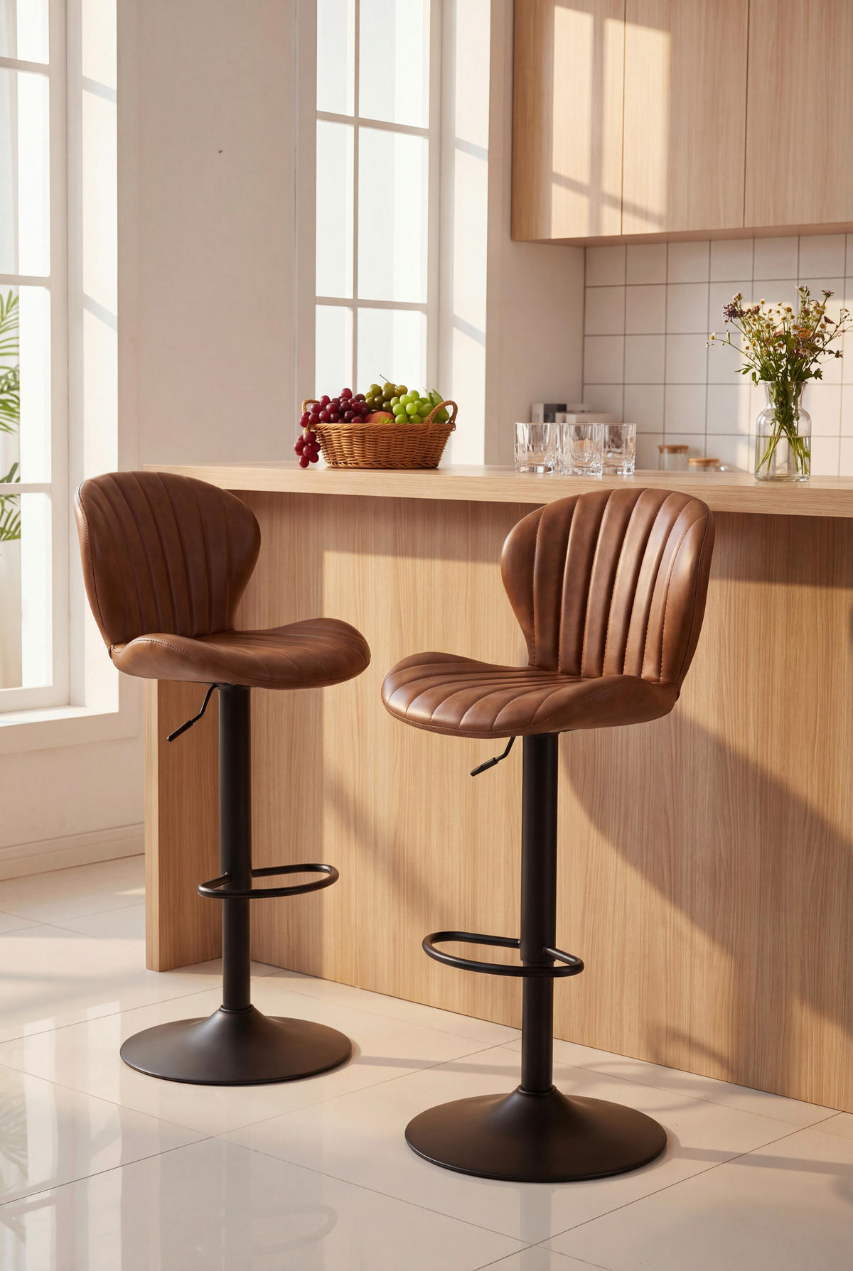 BARHOCKER in Braun  - Schwarz/Braun, MODERN, Textil/Metall (45.5/95/116/50.5cm) - MID.YOU