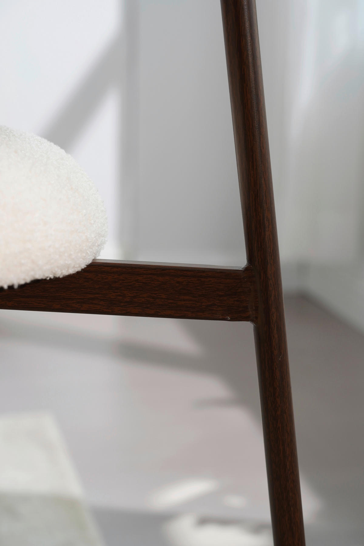 STUHL , , Teddystoff  - Walnussfarben/Weiß, MODERN, Holz/Textil (55/78/58cm) - MID.YOU