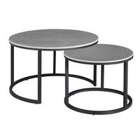 KONFERENČNÝ STOLÍK, sivá, kameň, 68/43/68 cm - čierna/sivá, Modern, kov/kameň (68/43/68cm) - MID.YOU