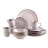 KOMBISERVICE Dunkelrosa Metallic Rim 16-teilig 4 Personen  - Dunkelrosa, Basics, Keramik - Mäser