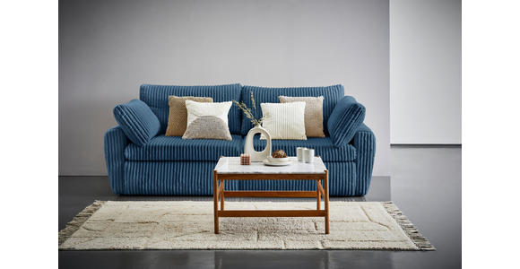 SCHLAFSOFA Cord, Plüsch Blau  - Blau/Schwarz, MODERN, Kunststoff/Textil (240/90/120cm) - Carryhome