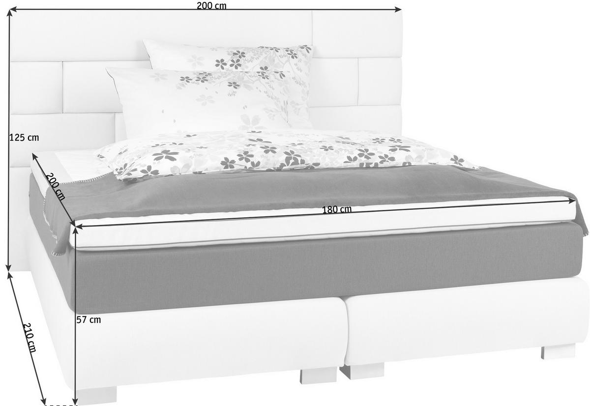 BOXSPRINGBETT 180/200 cm  in Beige  - Edelstahlfarben/Beige, Design, Textil (180/200cm) - Welnova