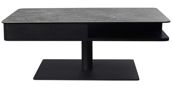 COUCHTISCH ESG 110/65/42-57 cm rechteckig Grau, Schwarz  - Schwarz/Grau, Basics, Glas/Keramik (110/65/42-57cm) - Dieter Knoll