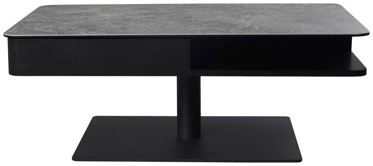 COUCHTISCH ESG 110/65/42-57 cm rechteckig Grau, Schwarz  - Schwarz/Grau, Basics, Glas/Keramik (110/65/42-57cm) - Dieter Knoll