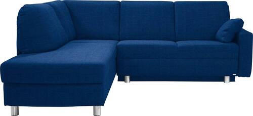 ECKSOFA in Chenille Dunkelblau  208/227 cm  - Alufarben/Dunkelblau, KONVENTIONELL, Textil/Metall (208/227cm) - Sedda
