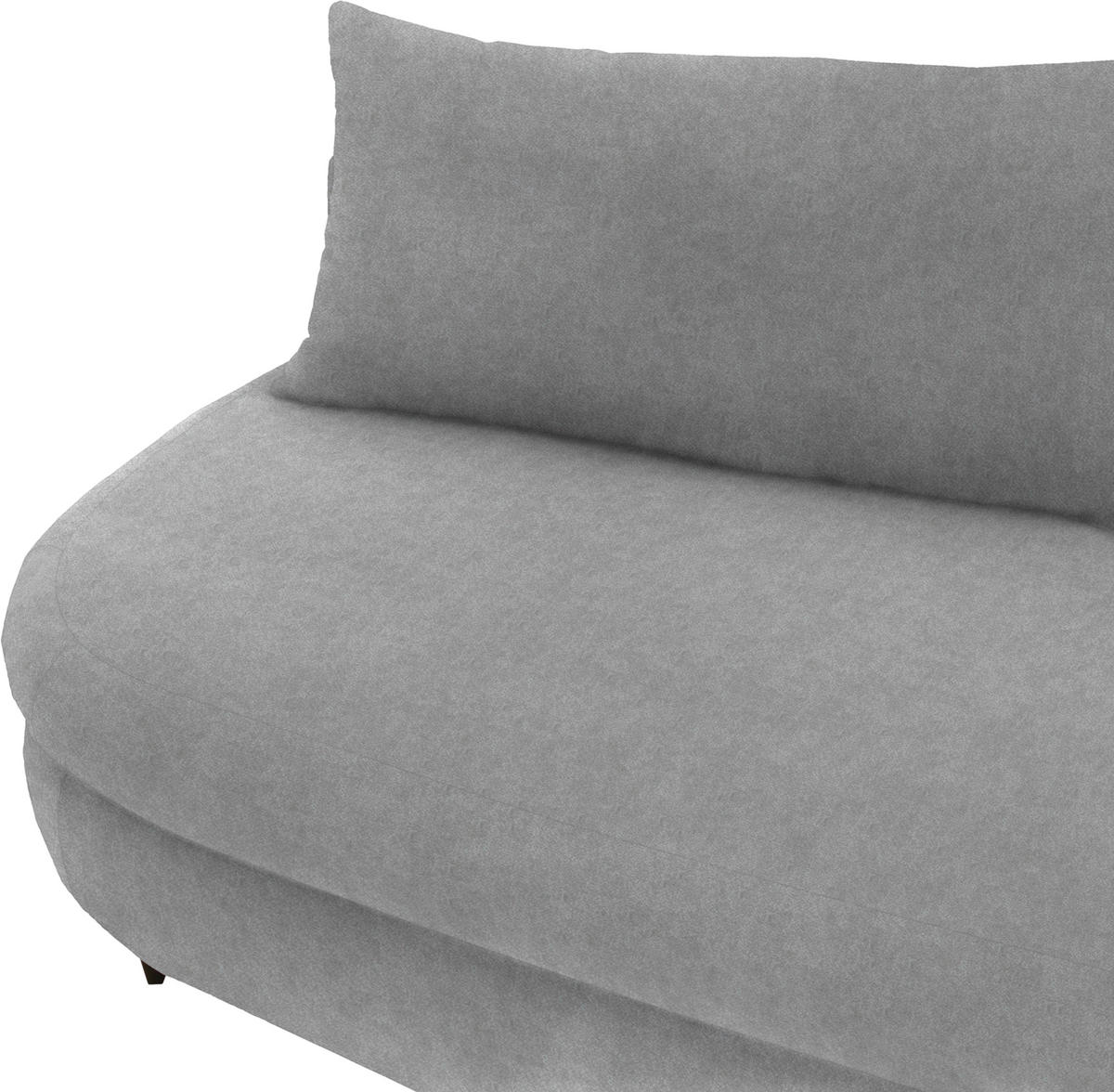 SCHLAFSOFA in Velours Hellgrau  - Hellgrau/Schwarz, Design, Holz/Textil (213/89/105cm) - Novel