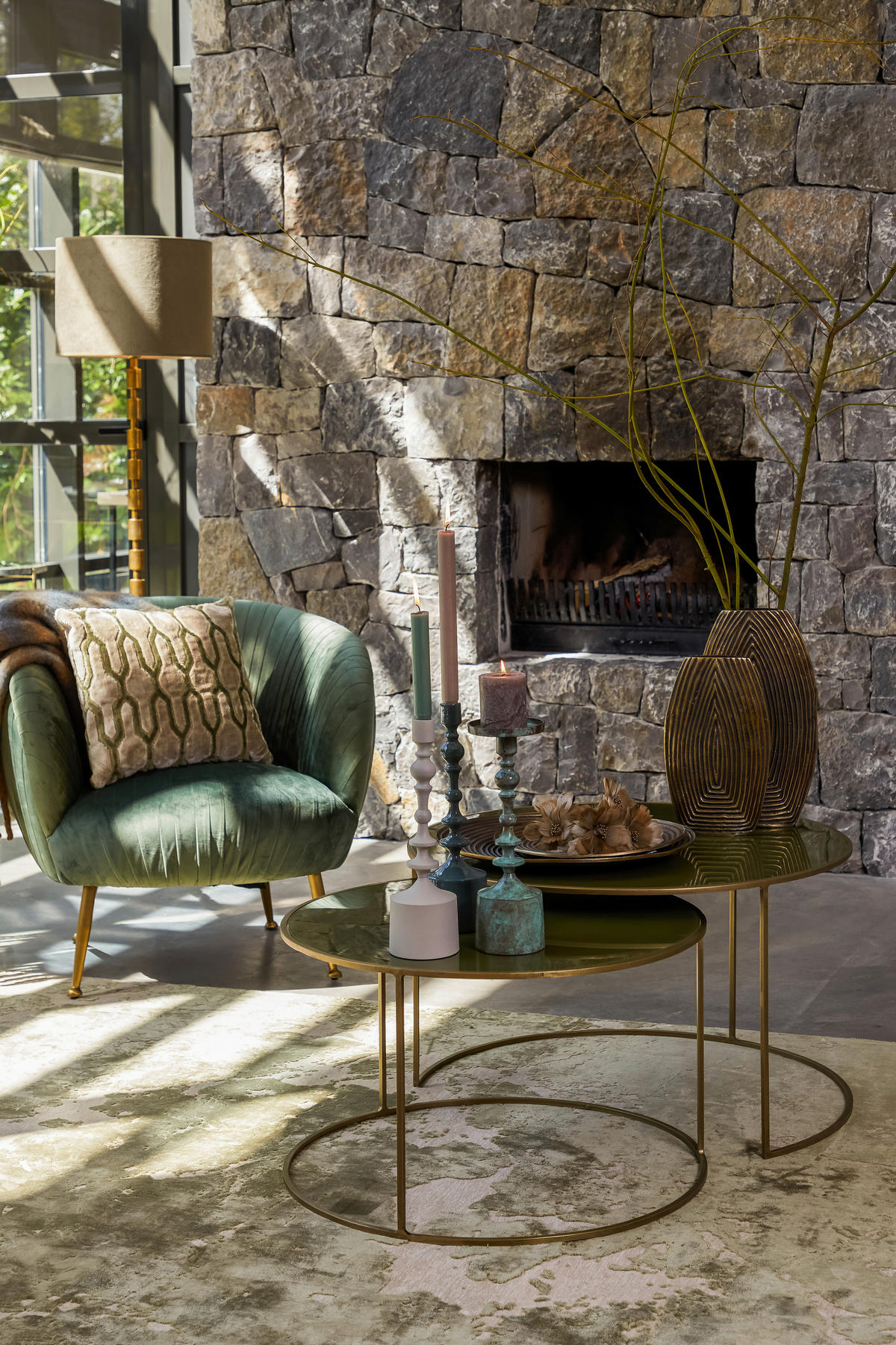 ZIERKISSEN JEMBANA 45/45 cm  - Sandfarben/Olivgrün, LIFESTYLE, Textil (45/45cm) - Light & Living