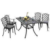 GARTENSET 9-teilig  - Graphitfarben/Grau, MODERN, Textil/Metall - Gardenson