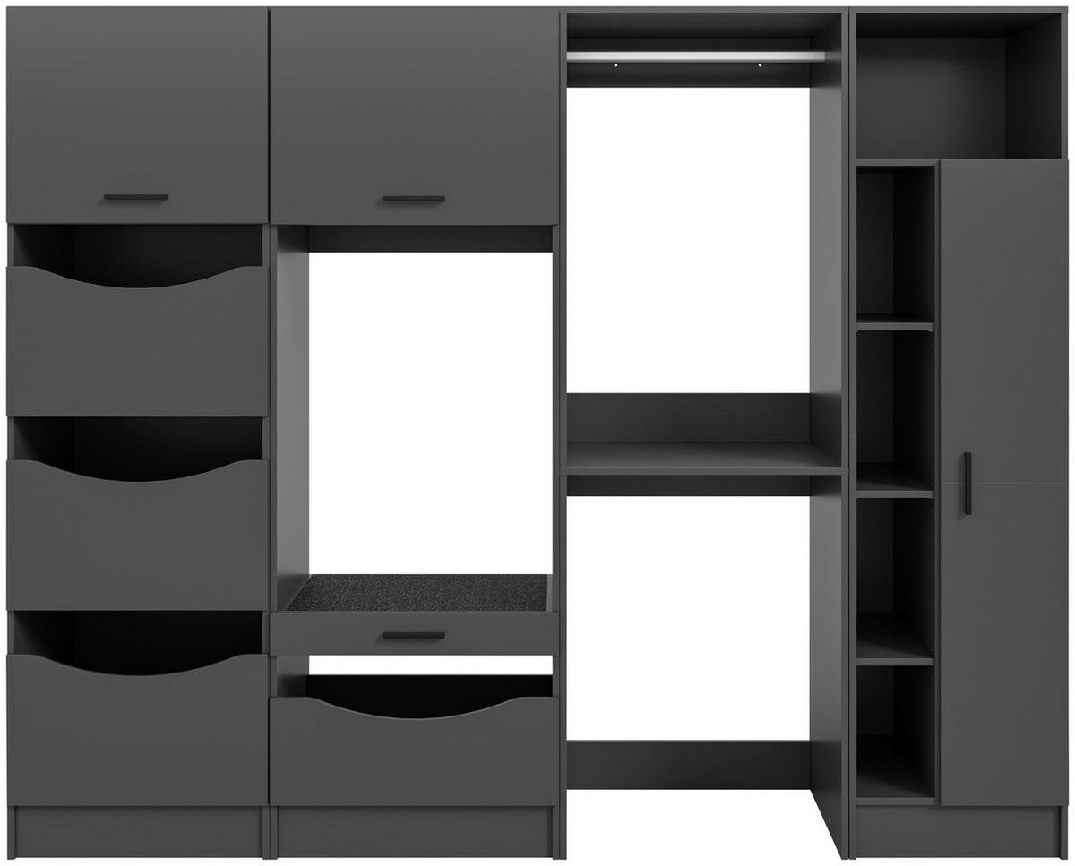 HAUSWIRTSCHAFTSRAUM 242/195/68 cm  in Anthrazit  - Anthrazit, Basics, Holzwerkstoff (242/195/68cm) - MID.YOU