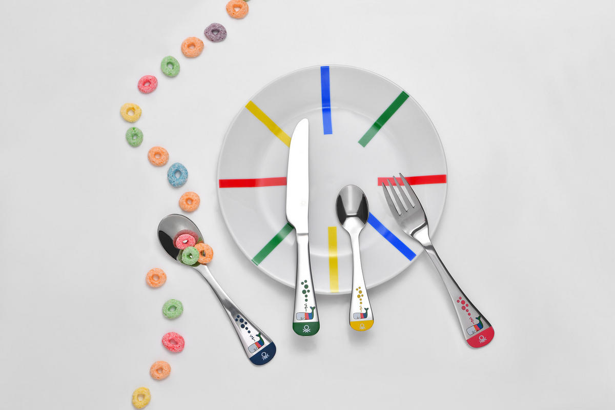 BESTECKSET RAINBOW  4-teilig  - Edelstahlfarben, Basics, Metall (13.3/20/2.7cm) - Benetton
