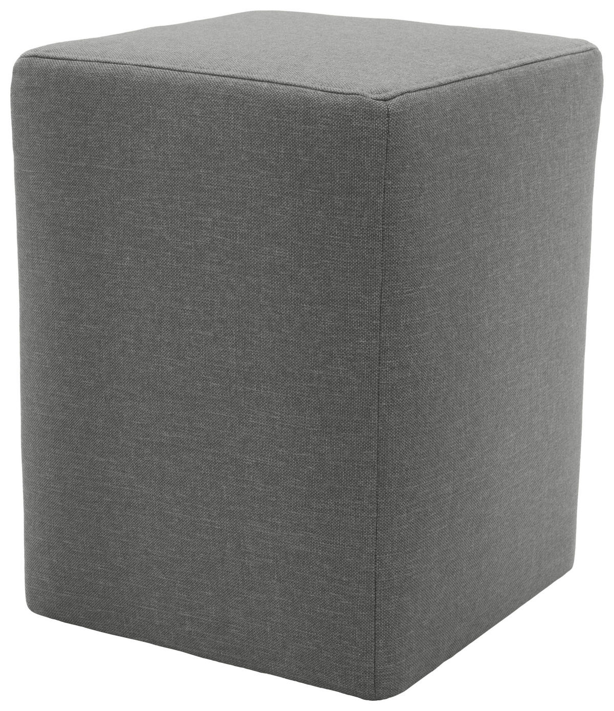 HOCKER in Textil Grau  - Silberfarben/Schwarz, Design, Kunststoff/Textil (38/47/38cm) - LOOKS by W.Joop