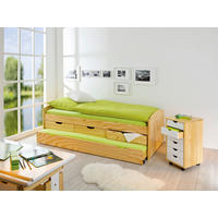 AUSZIEHBETT 90/200 cm,  in Kieferfarben, Lattenrost, Bettkasten, Bettschublade  - Kieferfarben, Basics, Holz/Kunststoff (90/200cm) - MID.YOU
